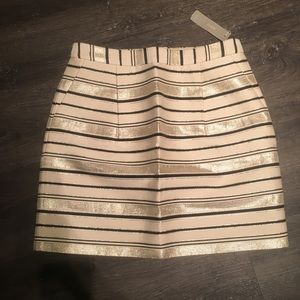 NWT Jcrew gold striped skirt size 0